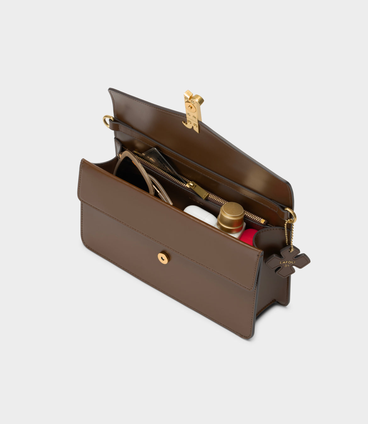 Lafoli DUO ESPRESSO crossbody shoulder bag, sling bag,  purse