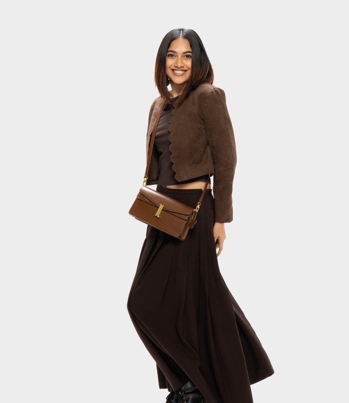 Lafoli DUO ESPRESSO crossbody shoulder bag, sling bag,  purse